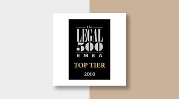 Koutalidis Law Firm Legal 500 EMEA Top Tier 2018
